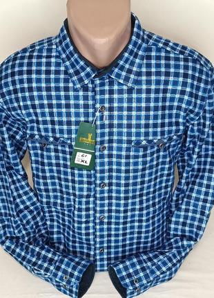 Мужские рубашки флис hetai vd-0061 классическая синяя клетчатая мужская рубашка, теплая мужская рубашка флис9 фото