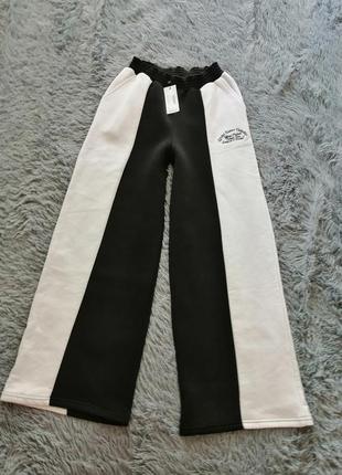 Длинные тёплые спортивные брюки палаццо на флисе довгі теплі спортивні штани палаццо на флісі1 фото