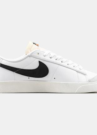 Мужские кожаные кроссовки nike blazer low 77 vintage white #найк3 фото