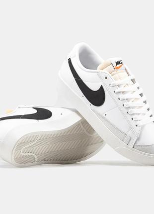 Мужские кожаные кроссовки nike blazer low 77 vintage white #найк1 фото