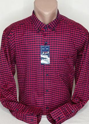 Теплая мужская кашемировая рубашка в клетку красная x-port vd-0148 красная классическая рубашка турция