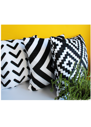 Подушки геометрия черно-белая, подушки скандинавский стиль, подарок на новоселье1 фото