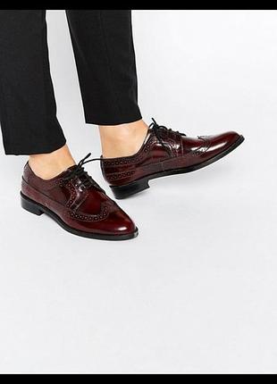 Кожаные туфли броги asos 37р