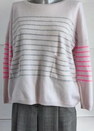 Кашемировый свитер сocoa cashmere london с полосками свободного фасона8 фото