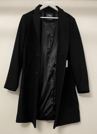 Новое черное пальто zara man3 фото