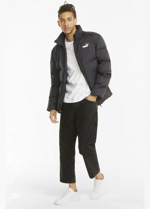 Куртка спортивная мужская puma essentials+ eco puffer 587693 01 (черная, зима, термо, водонепроницаемая, пума)5 фото