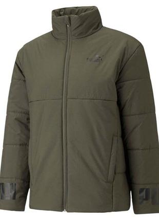 Куртка спортивна чоловіча puma essentials padded jacket 587689 44 (зелена, зима, водонепроникна, пума)