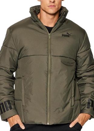 Куртка спортивная мужская puma essentials padded jacket 587689 44 (зеленая, зима, водонепроницаемая, пума)3 фото