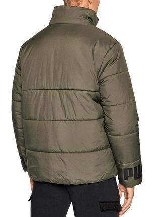 Куртка спортивная мужская puma essentials padded jacket 587689 44 (зеленая, зима, водонепроницаемая, пума)4 фото