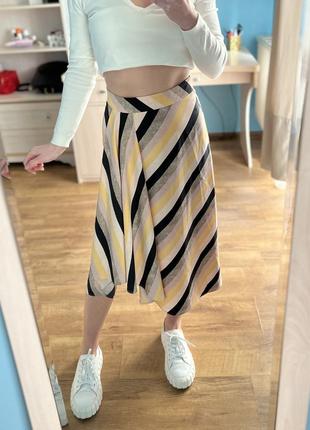Mango асимметричная юбка в полоску1 фото