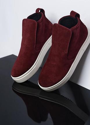 32-41 рр хайтопи нат.замша демі/зима