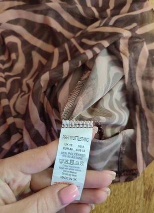Сукня сітка з принтом зебри від prettylittlething5 фото