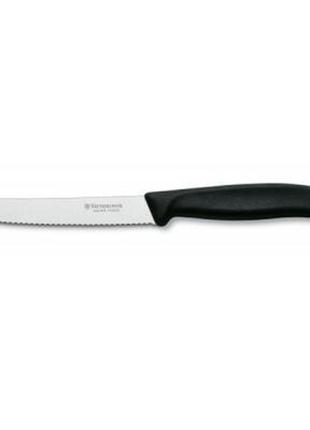 Кухонный нож victorinox swissclassic для овощей 11 см, волнистое лезвие, черный (6.7833)