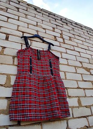 Сукня сарафан,платье в клетку в стиле аниме xl
