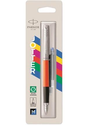 Ручка перьевая parker jotter 17 original orange ct  fp m блистер (15 416)