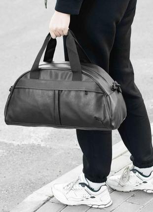 Спортивна сумка puma деза з екошкіри чорна для тренування фітнесу на 20 л.4 фото