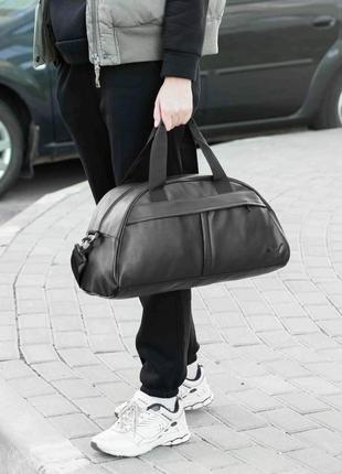 Спортивна сумка puma деза з екошкіри чорна для тренування фітнесу на 20 л.6 фото
