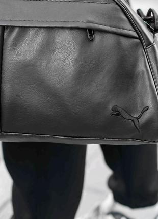 Спортивна сумка puma деза з екошкіри чорна для тренування фітнесу на 20 л.5 фото