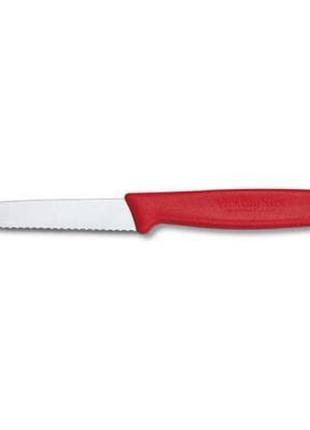 Кухонний ніж victorinox standart 8 см, з хвилястим лезом, червоний (5.0431)