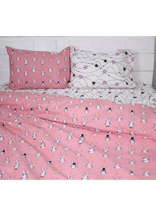 Постільна білизна mirson бязь ranforce elite 17-0528 bunnies pink односпальний (2200004665351)