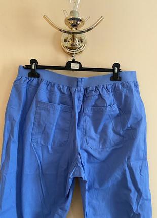 Балт большой размер синие коттоновые бриджи бриджи брюки брюки брюки брючины шорты7 фото