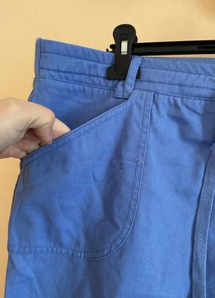 Батал великий розмір сині котонові бриджи бриджики штани штаніки брюки брючки шорти4 фото