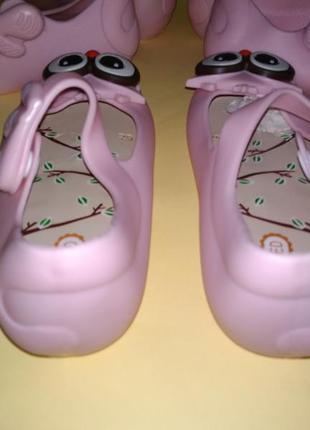 Туфли балетки совушки пвх в стиле мини мелиссы розовые4 фото