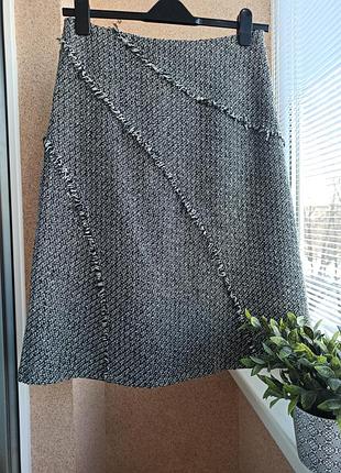 Тепла спідниця міді трапецією із додаванням вовни