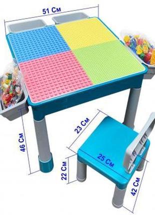 Дитячий стіл microlab toys конструктор ігровий центр + 1 стілець (gt-16)5 фото