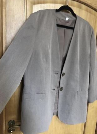Стильный модный пиджак блейзер без лацканов 52-54 р5 фото