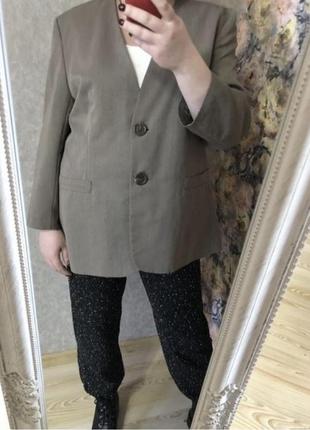 Стильный модный пиджак блейзер без лацканов 52-54 р10 фото