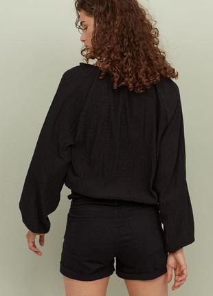 Чорні короткі шорти з твілу h&m, xs/s4 фото