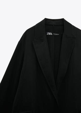 Черный тренч плащ кардиган без застежки zara4 фото