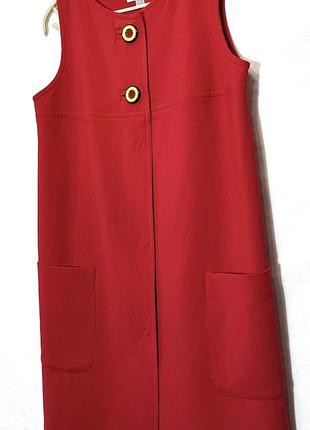 Piu&piu, плаття стиль 60-х пряме без рукавів бавовна віскоза, made in italy