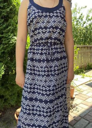Длинное платье из натуральной ткани fat face m