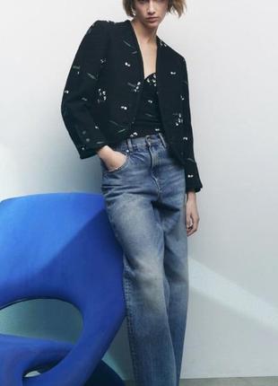 Шикарный твидовый жакет с вышивкой zara