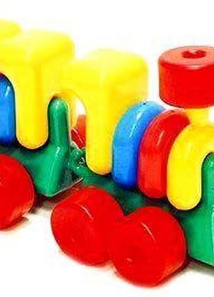 Паровоз с прицепным вагоном, 10 эл