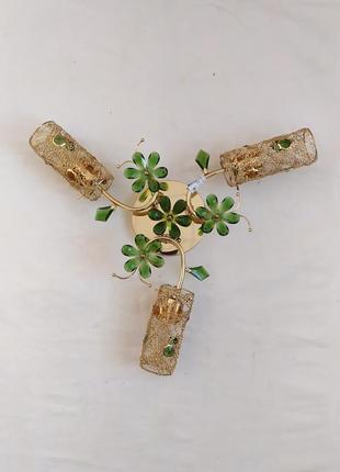 Люстра с ажурными металлическими плафонами на 3 лампы --- уценка