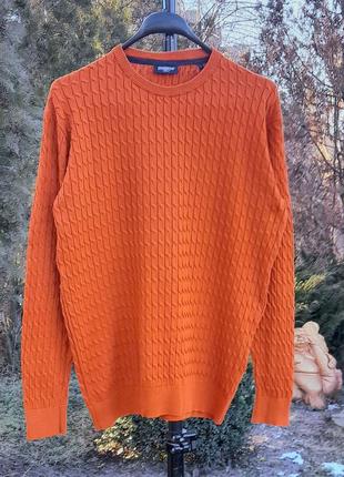 Мужской пуловер терракотового цвета2 фото