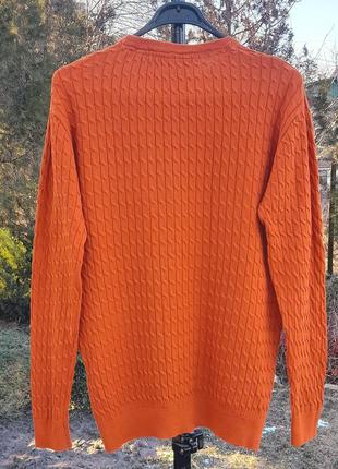 Мужской пуловер терракотового цвета