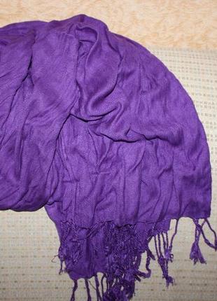 Фіолетовий шарф, палантин, шаль, 64 на 180 см