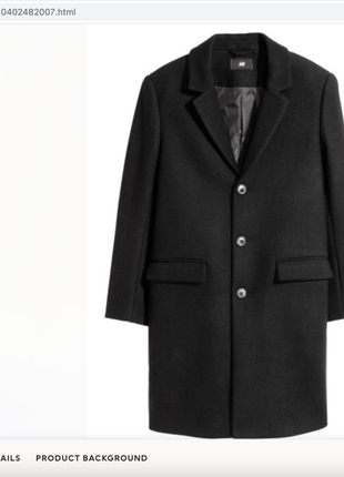 Стильне классичне пальто h&amp;m wool-blend coat10 фото