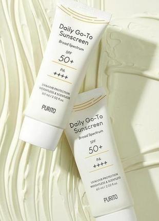Purito daily go-to sunscreen spf 50 pa spf 50+ pa ++++ гибридный солнцезащитный крем