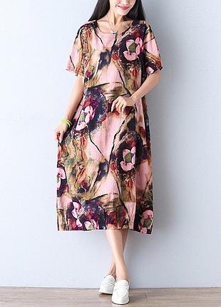 Платье оверсайз 54-56 размер 100% хлопок , похожий на лён