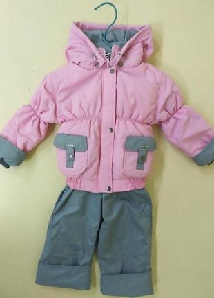 92 (98) 1,5-2 года демисезонный комбинезон куртка и штаны для девочки детский раздельный весна осень 3013 а1 фото