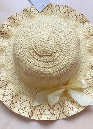 Солом'яний капелюх 👒 панама канотьє для дівчинки2 фото