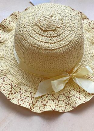 Соломенная шляпа 👒 панама канотье для девочки2 фото