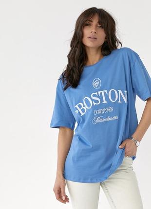 Футболка трикотажная с надписью boston