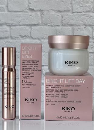 Набір bright lift kiko milano для обличчя , крем під очі і крем для обличчя кіко мілано