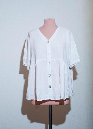 Батал блуза блуска рубашка кимоно клешная рксклешенная свободная с рюшью оборкой1 фото